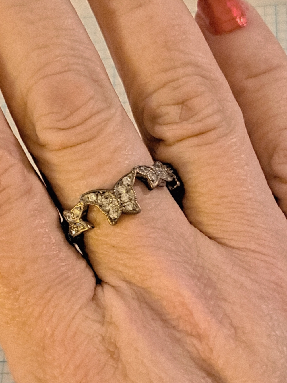 Pave Cz Butterfly Band Ring in 925 Silver